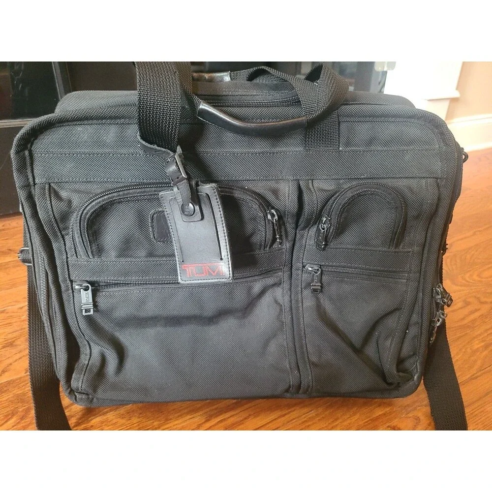 Tumi 2206D3 Black Expandable Rolling Briefcase Laptop Bag Ballistic Carry on